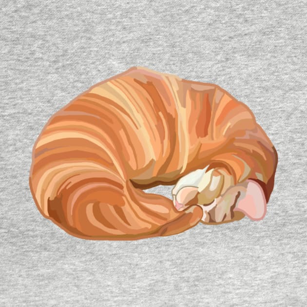 Ginger Orange Croissant Cat by Art by Deborah Camp